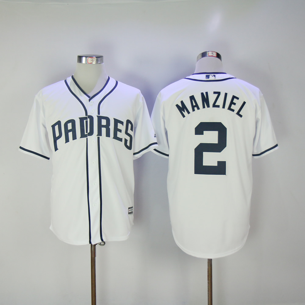 Men San Diego Padres #2 Manziel White MLB Jerseys